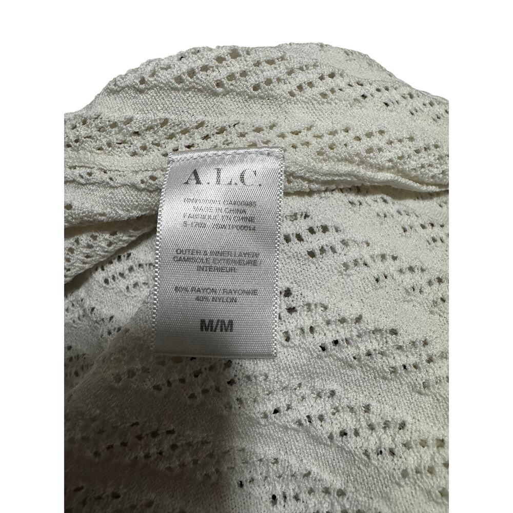 A.L.C. Cream Layered Knit Top Set Sheer Short Sleeve Sweater + Cami Size Medium - Picture 7 of 7